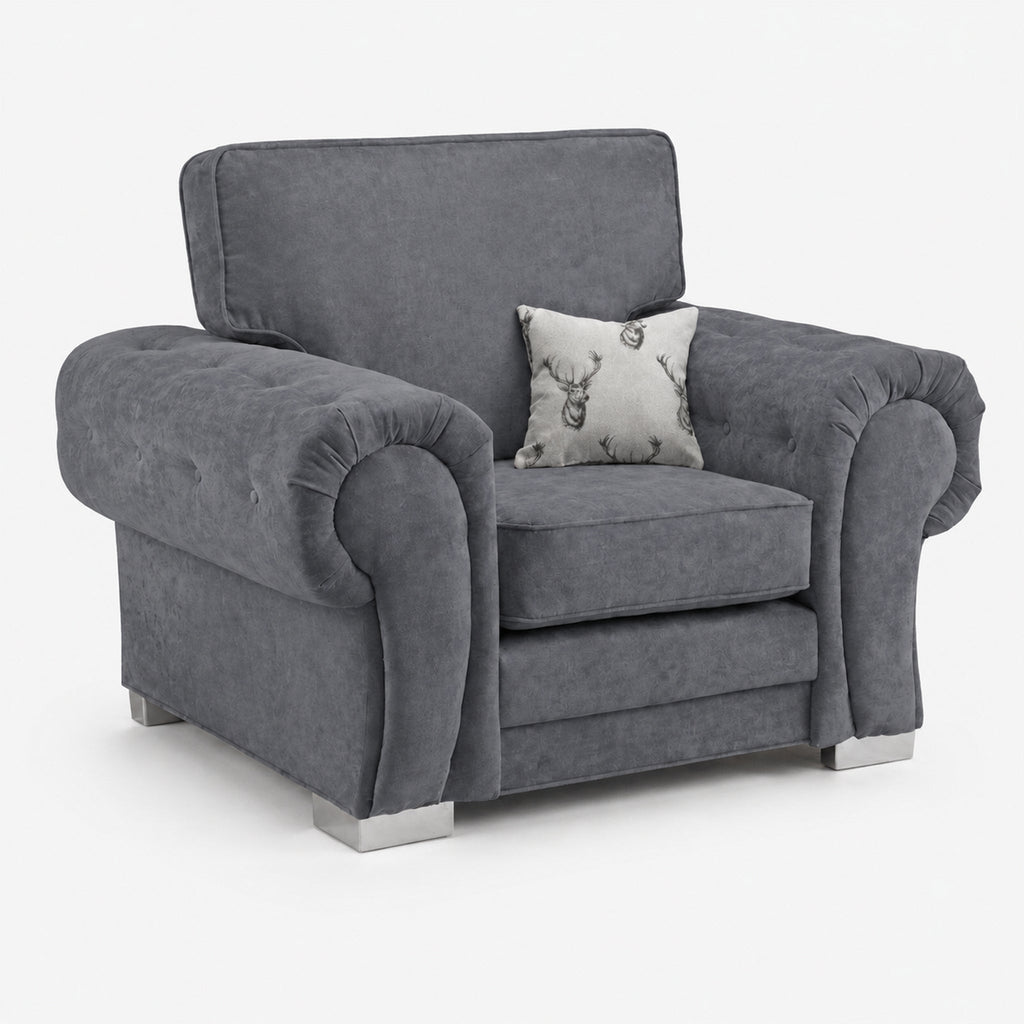 Verno Fullback Armchair — Smoked Steel — clean studio