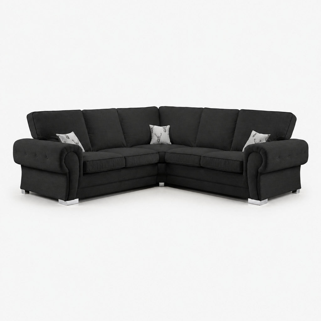 Verno Fullback Corner Sofa — Midnight Noir — clean studio
