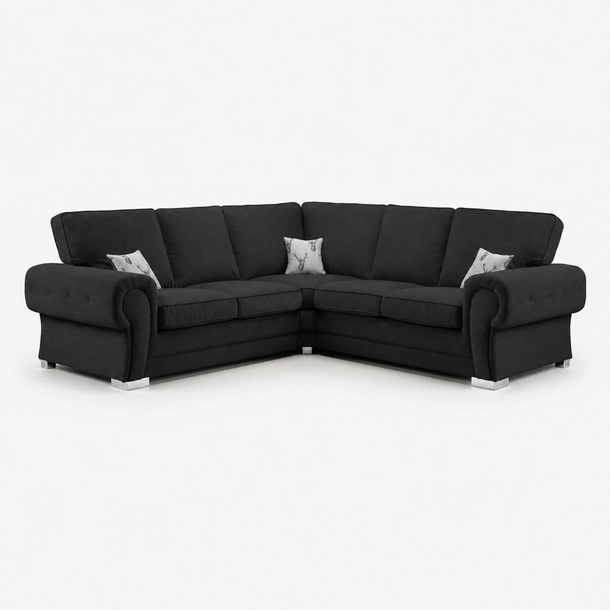 Verno Fullback Corner Sofa — Midnight Noir — clean studio