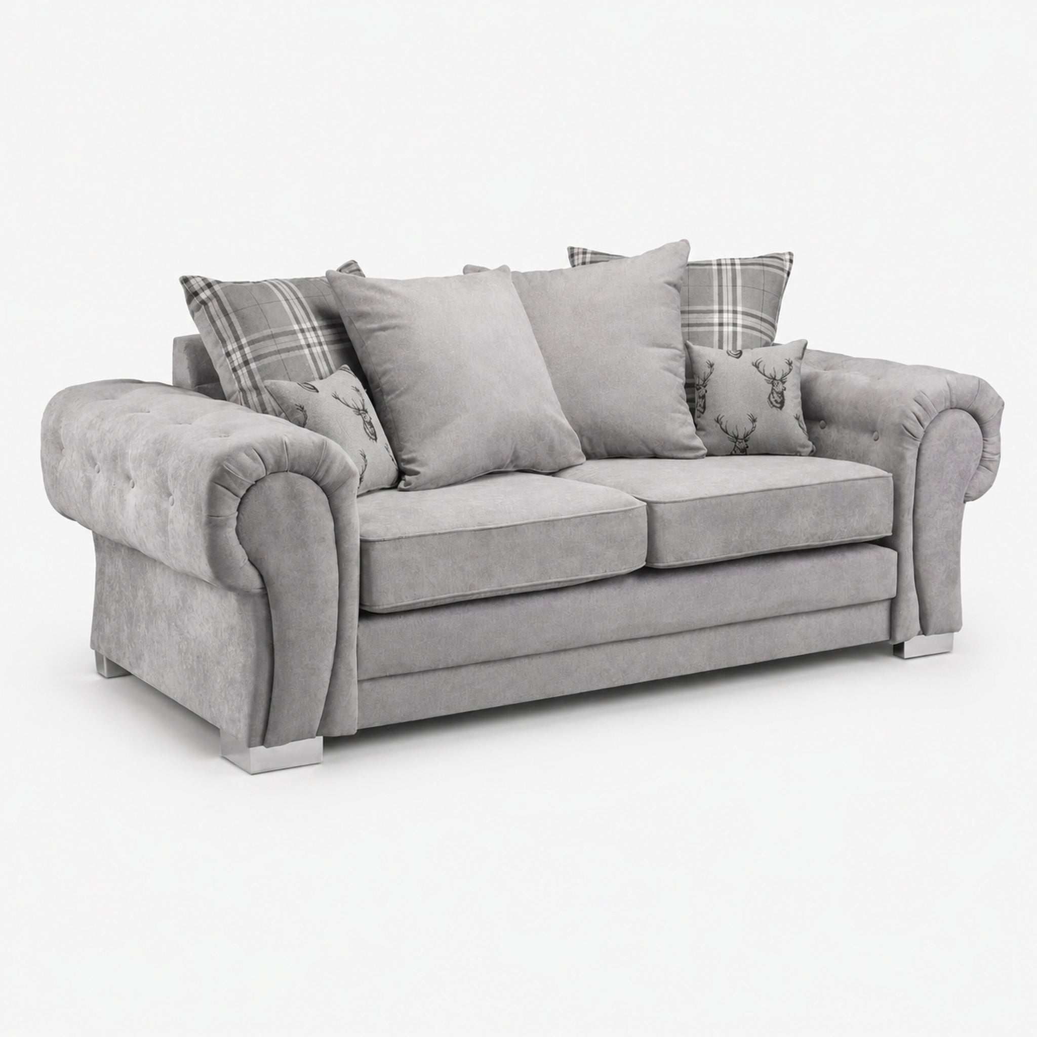 Verno Scatterback 3 Seater — Smoked Steel — clean studio