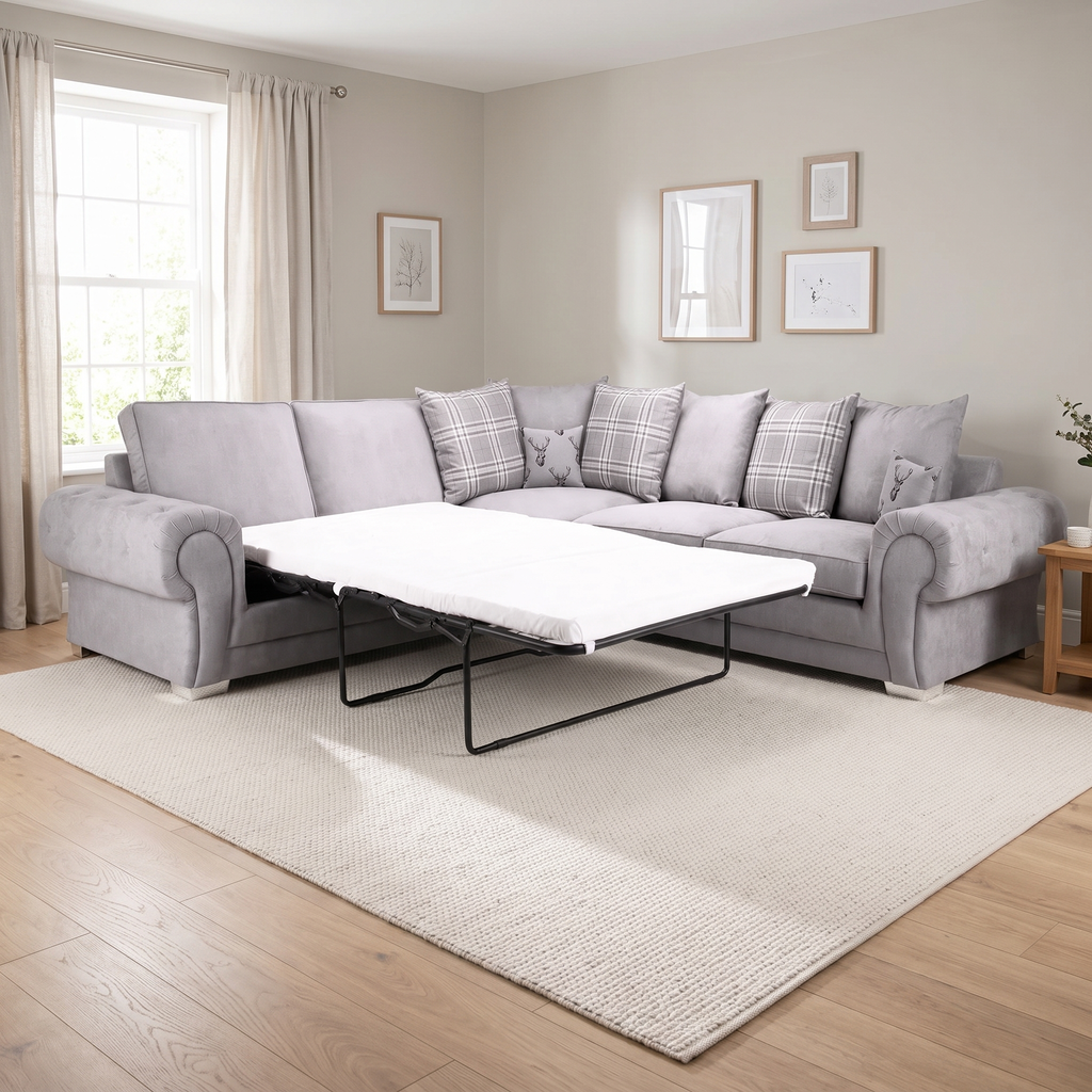 Verno Scatterback Corner Sofa with Bed — lifestyle room hero
