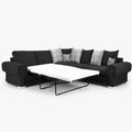 Verno Scatterback Left Facing Corner Sofa with Bed — Midnight Noir — clean studio