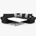 Verno Scatterback Left Facing Corner Sofa with Bed — Midnight Noir — clean studio