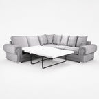 Verno Scatterback Left Facing Corner Sofa with Bed — Smoked Steel — clean studio
