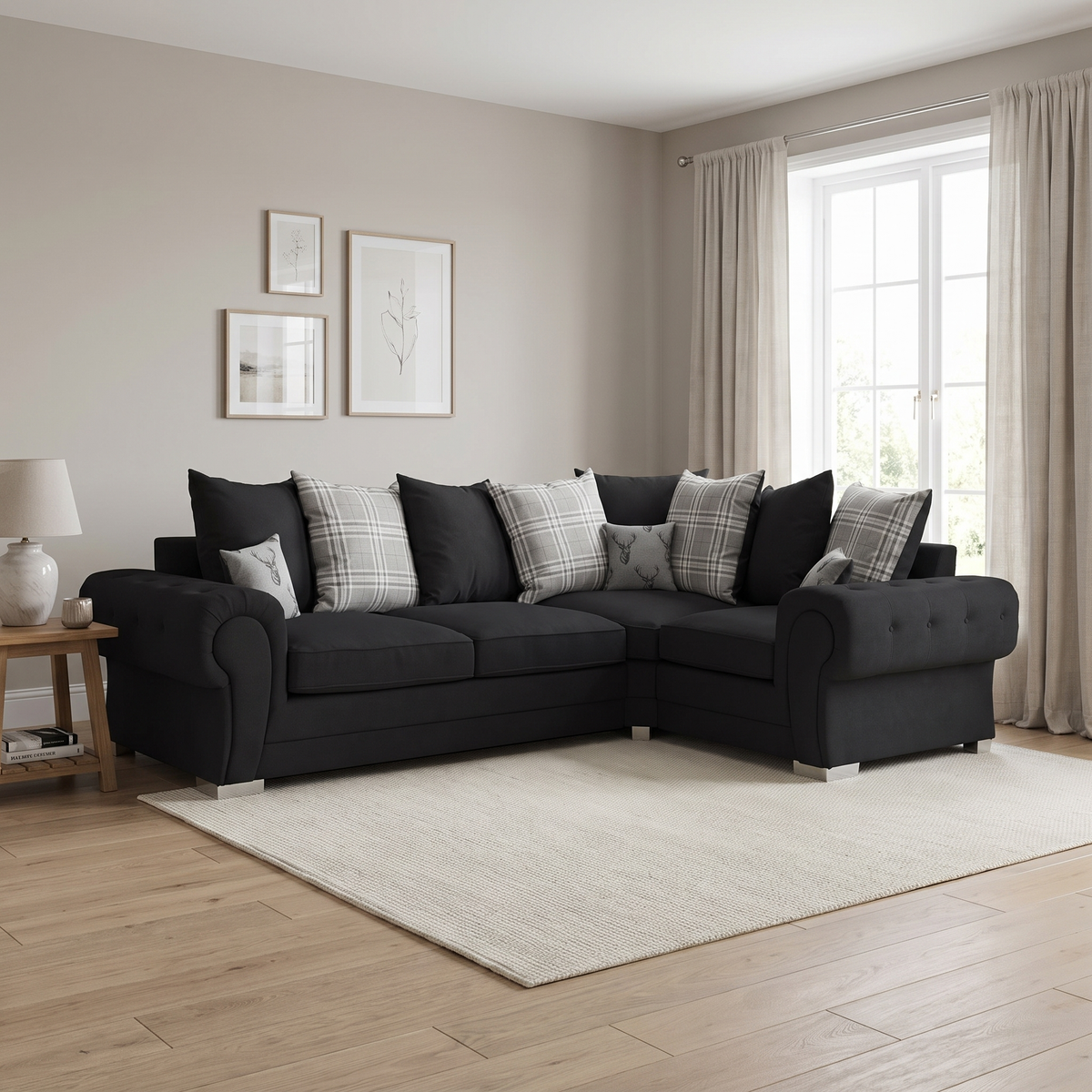Verno Scatterback Left Hand Corner Sofa — lifestyle room hero