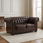 Windsor Leather 2 Seater - Antique Brown — lifestyle room hero