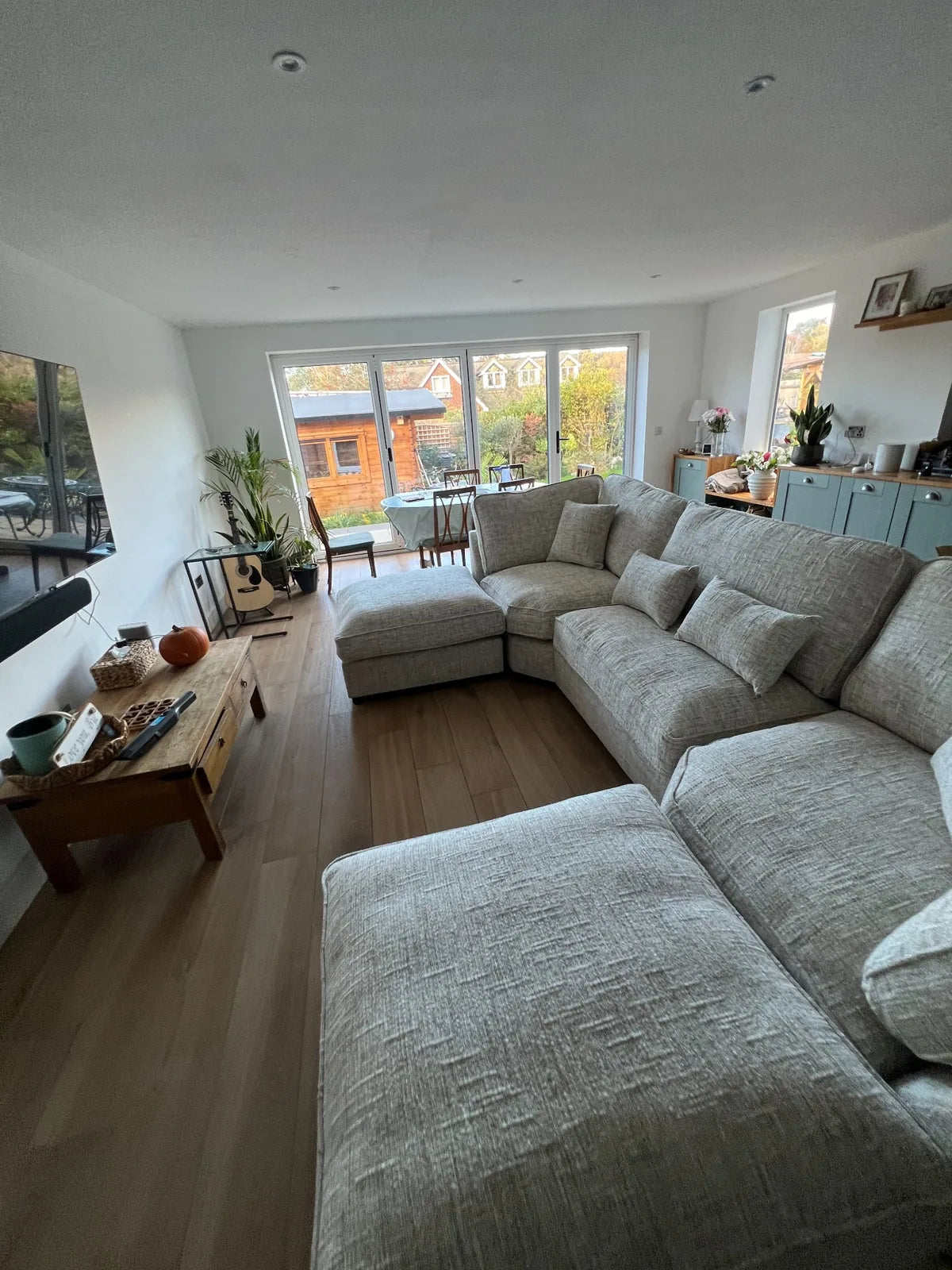 CK Living grey corner sofa delivered to a family home